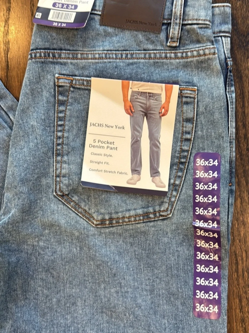 Zack’s New York light washed in jeans 36 x 34 Men’s Light Blue 5-Pocket Jeans
